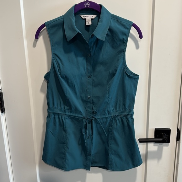 Athleta Levitate Poplin Tank Size Small Teal EUC - Picture 4 of 10